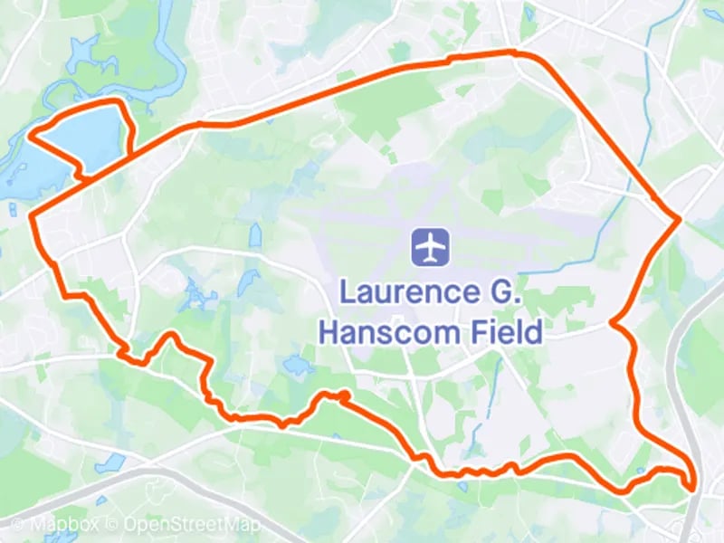 Battle Road Trail running route